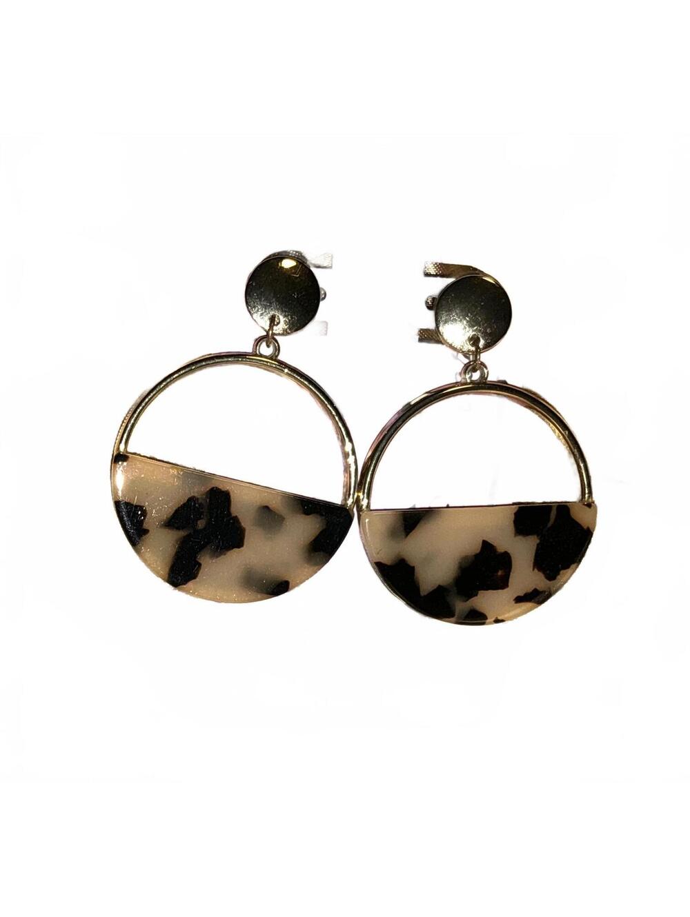 V Loop Leopard Hoop Earrings